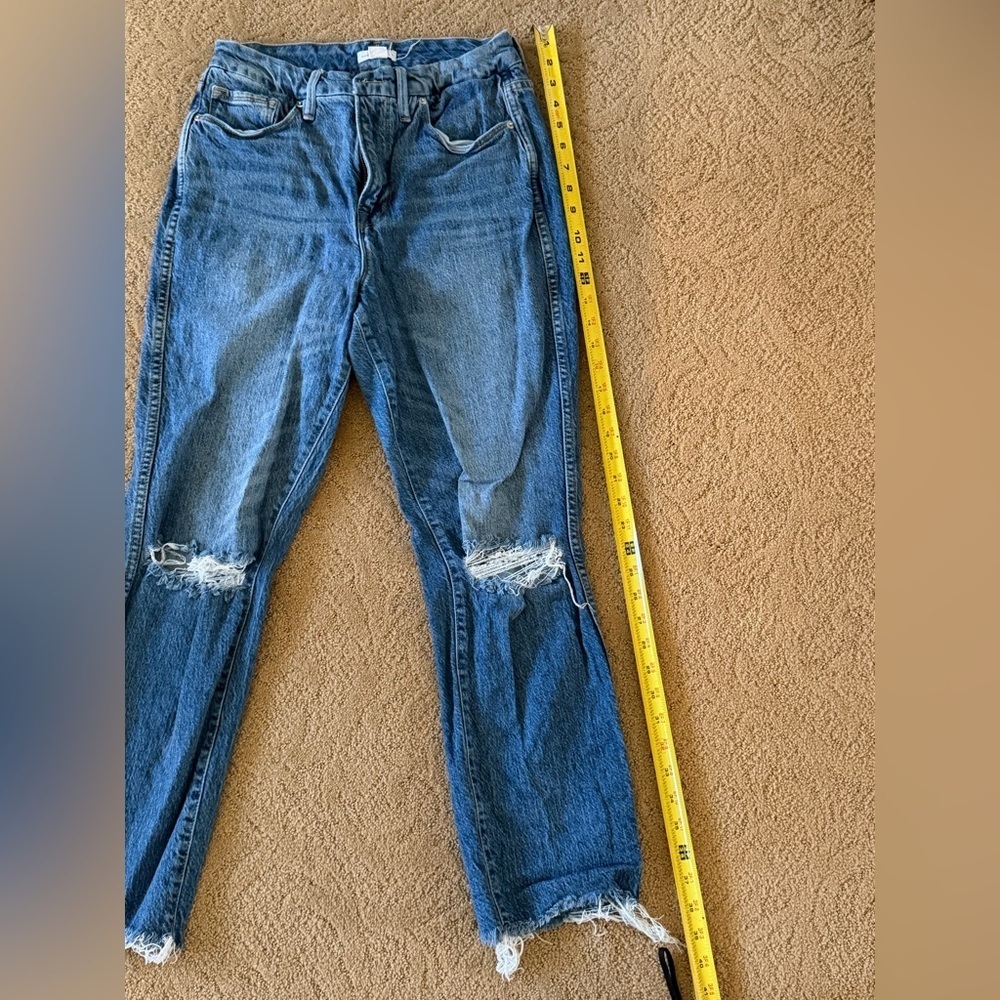 Good American Blue Straight Leg Jeans - Picture 6 of 8